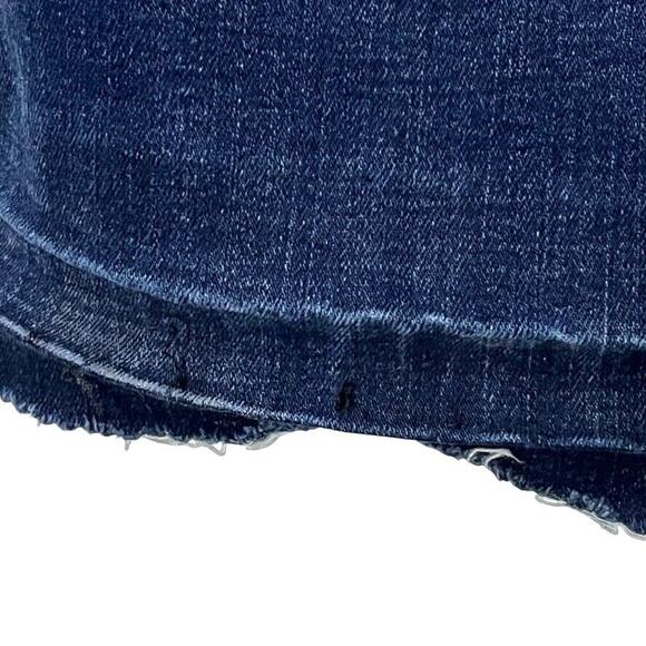 Talbots Straight Leg Womens Dark Wash Stretch Raw Hem High Rise Jeans sz 16 - Picture 12 of 16